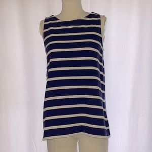 LOFT - navy blue striped sleeveless blouse